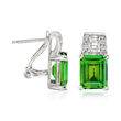 Simulated Emerald and .40 ct. t.w. CZ Earrings in Sterling Silver
