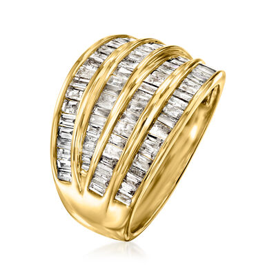 C. 1990 Vintage Effy 2.50 ct. t.w. Diamond Multi-Row Ring in 14kt Yellow Gold