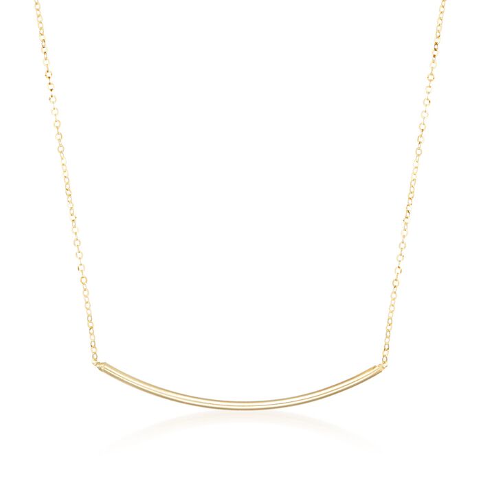 Italian 14kt Yellow Gold Curved Bar Necklace