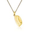 14kt Yellow Gold Dog Bowl Pendant Necklace