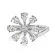 1.65 ct. t.w. Diamond Flower Ring in 18kt White Gold