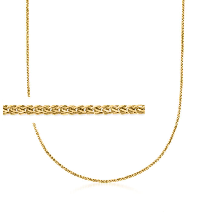 1mm 14kt Yellow Gold Adjustable Wheat-Chain Necklace