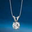 1.25 Carat Diamond Solitaire Necklace in 14kt White Gold