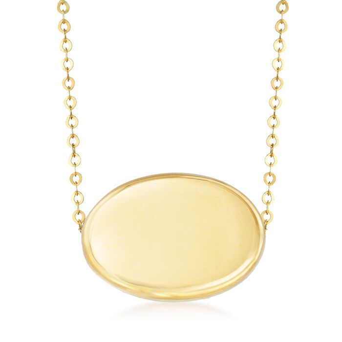 Italian 14kt Yellow Gold Oval Bead Necklace