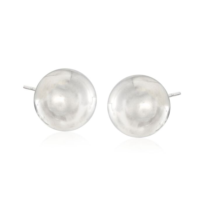 Italian Sterling Silver Circle Dome Earrings