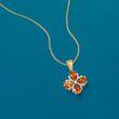 2.60 ct. t.w. Citrine and .28 ct. t.w. White Topaz Floral Pendant Necklace in 18kt Gold Over Sterling