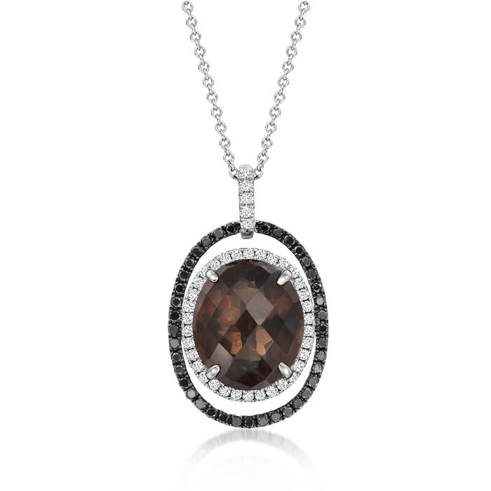 Le Vian 5.50 Carat Chocolate Quartz Pendant Necklace with .38 ct. t.w. Blackberry and Vanilla Diamonds in 14kt Vanilla Gold