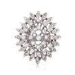 C. 1970 Vintage 1.00 ct. t.w. Diamond Cluster Cocktail Ring in 14kt White Gold