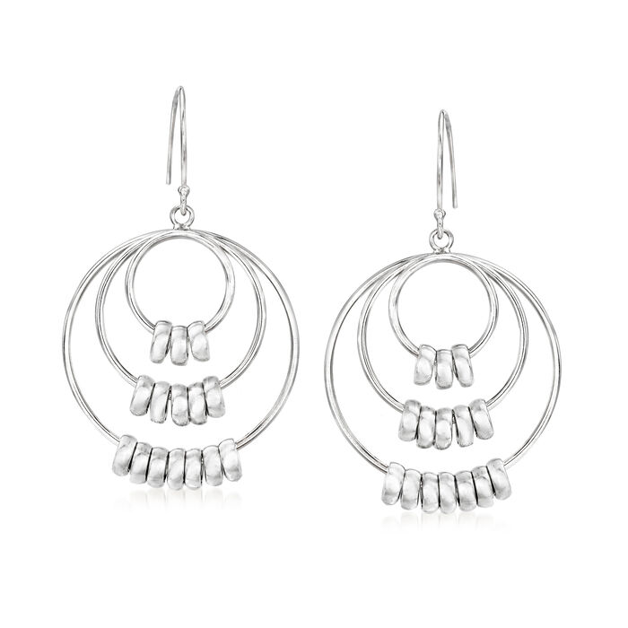 Sterling Silver Multi-Circle Drop Earrings