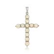 Opal Cross Pendant in Sterling Silver