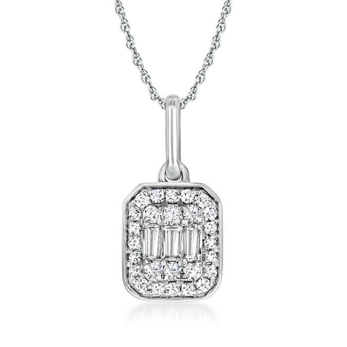.25 ct. t.w. Diamond Cluster Pendant Necklace in Sterling Silver