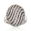 1.51 ct. t.w. Wavy Line Diamond Ring in 18kt White Gold