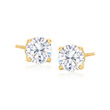 6.00 ct. t.w. CZ Jewelry Set: Three Pairs of Stud Earrings in 18kt Gold Over Sterling