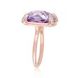 15.00 Carat Amethyst and .13 ct. t.w. White Sapphire Ring in 14kt Rose Gold