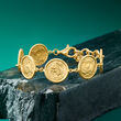 Italian 18kt Gold Over Sterling Replica Coin Bracelet