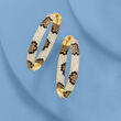 3.23 ct. t.w. Multicolored CZ Leopard-Print Inside-Outside Hoop Earrings in 18kt Gold Over Sterling