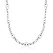 Judith Ripka &quot;Eternity&quot; White Agate and Sterling Silver Oval-Link Station Necklace