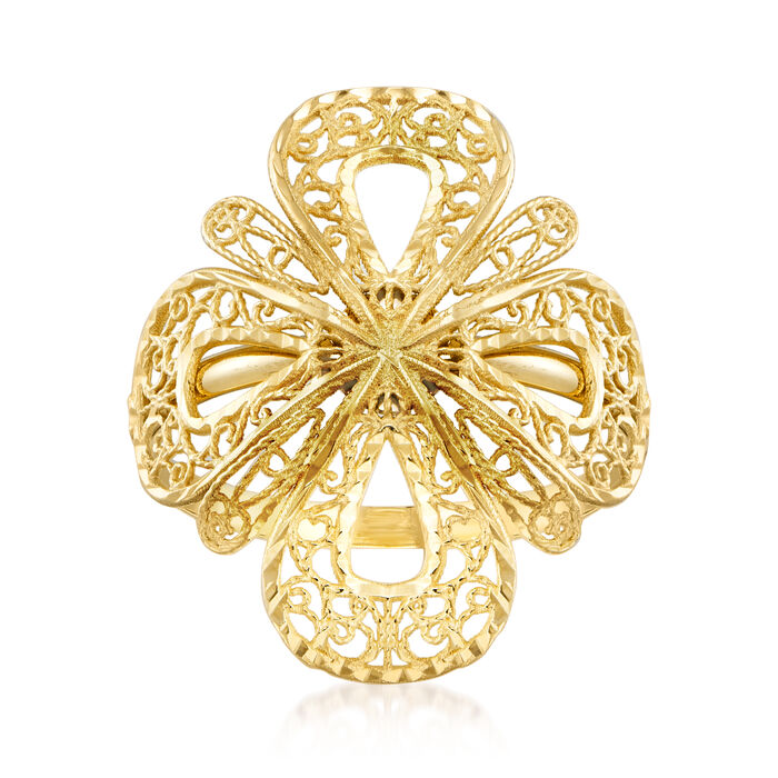 Italian 14kt Yellow Gold Filigree Cut-Out Ring