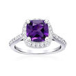 2.00 Carat Amethyst Ring with .41 ct. t.w. Diamonds in 14kt White Gold