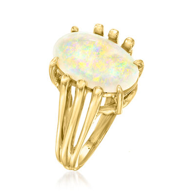 C. 1960 Vintage Opal Ring in 14kt Yellow Gold