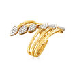 .50 ct. t.w. Diamond Bypass Ring in 18kt Gold Over Sterling
