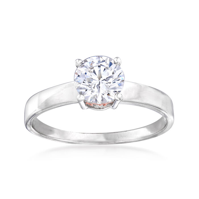 1.01 ct. t.w. Swarovski CZ Ring in Sterling Silver and 18kt Rose Gold Over Sterling