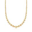 Italian 2.6-9mm 18kt Yellow Gold Bead Necklace