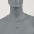 1.65 Carat Citrine Pendant Necklace with Diamonds in 14kt White Gold 18-inch