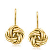 Italian 10kt Yellow Gold Love Knot Drop Earrings