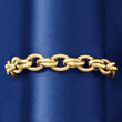 Italian 18kt Gold Over Sterling Textured and Polished Multi-Link Bracelet