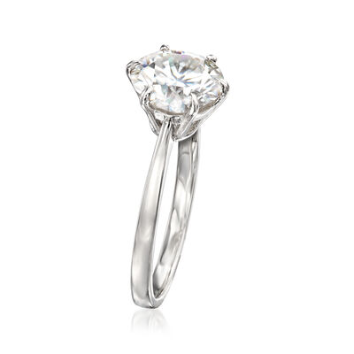 2.00 Carat Moissanite Solitaire Ring in Sterling Silver