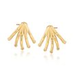 14kt Yellow Gold Curved Multi-Bar Earrings