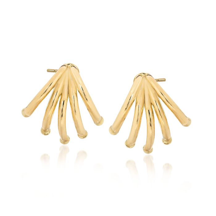14kt Yellow Gold Curved Multi-Bar Earrings
