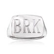 Italian Sterling Silver Personalized Rectangular Top Ring