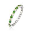 .50 ct. t.w. Chrome Diopside and .50 ct. t.w. Peridot Eternity Ring in Sterling Silver