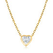 .26 Carat Diamond Heart Solitaire Necklace in 14kt Yellow Gold
