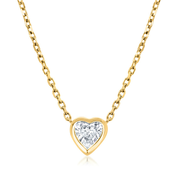 .26 Carat Diamond Heart Solitaire Necklace in 14kt Yellow Gold
