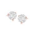 Swarovski Crystal &quot;Solitaire&quot; Clear Crystal Stud Earrings in Rose Gold Plate