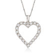 .30 ct. t.w. Diamond Heart Pendant Necklace in Sterling Silver