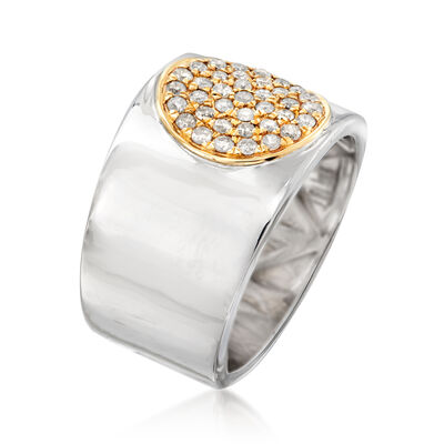 .50 ct. t.w. Diamond Circle Cluster Ring in Sterling Silver with 14kt Yellow Gold