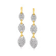 .75 ct. t.w. Diamond Marquise-Shaped Drop Earrings in 18kt Gold Over Sterling