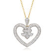 .20 ct. t.w. Diamond Milgrain Heart Pendant Necklace in 10kt Yellow Gold
