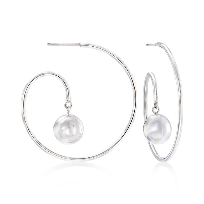 Sterling Silver Curved Bead Earrings