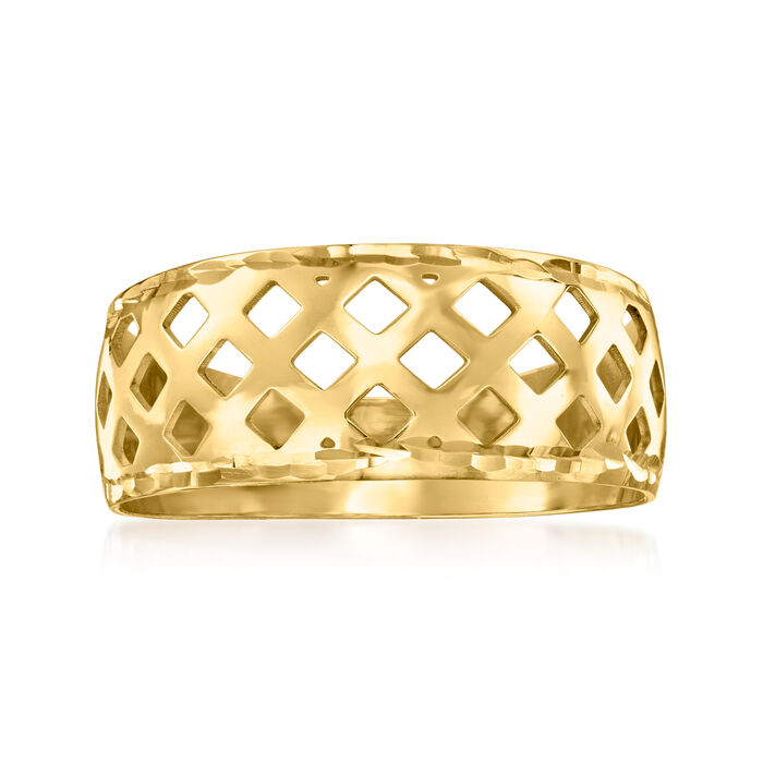 Italian 18kt Yellow Gold Geometric Cutout Ring