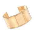 Italian 14kt Yellow Gold Wide Cuff Bracelet