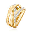 .34 ct. t.w. Diamond Highway Ring in Sterling Silver and 18kt Gold Over Sterling Silver