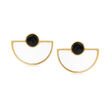 Black and White Agate Earrings in 18kt Gold Over Sterling