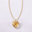 25.00 Carat Citrine and .47 ct. t.w. Diamond Heart Pendant in 14kt Yellow Gold