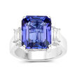 9.75 Carat Tanzanite Ring with .35 ct. t.w. Diamonds in 18kt White Gold