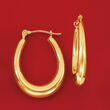 14kt Yellow Gold Oval Hoop Earrings 